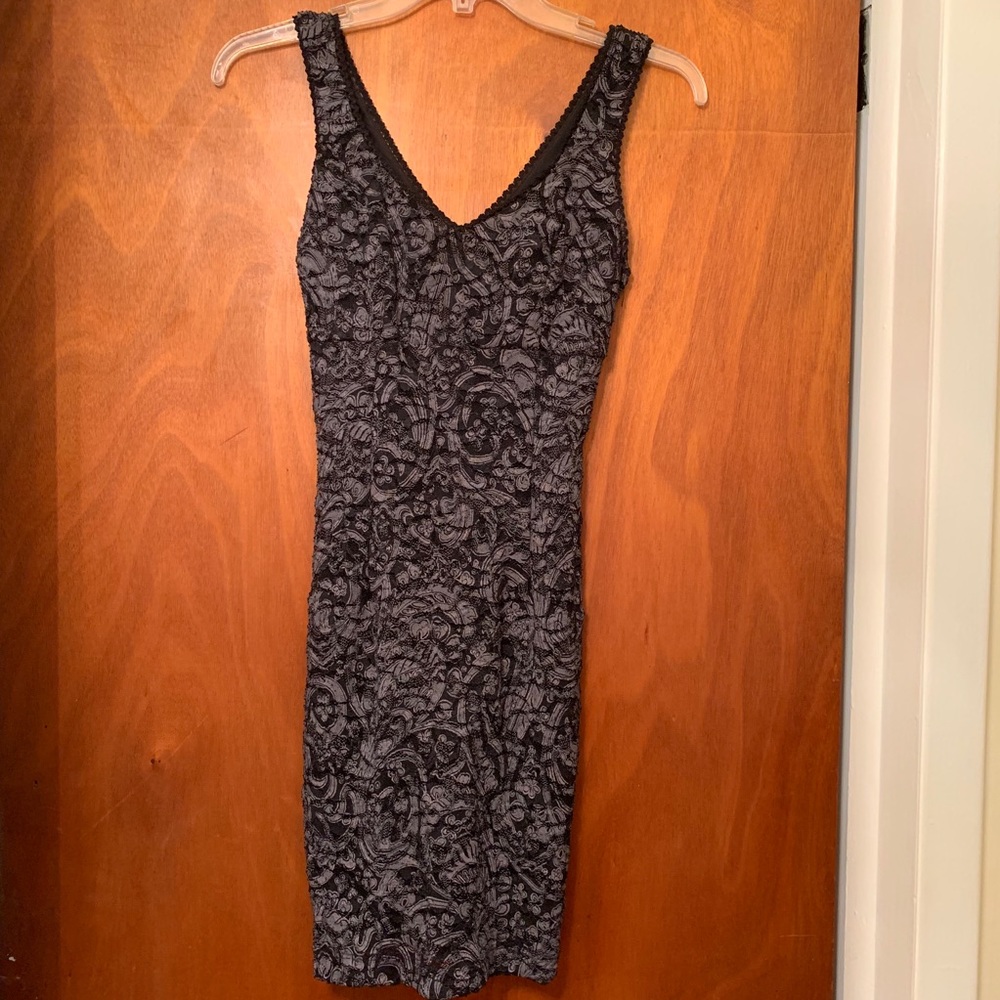 Black and gray lack cocktail mini dress size Small